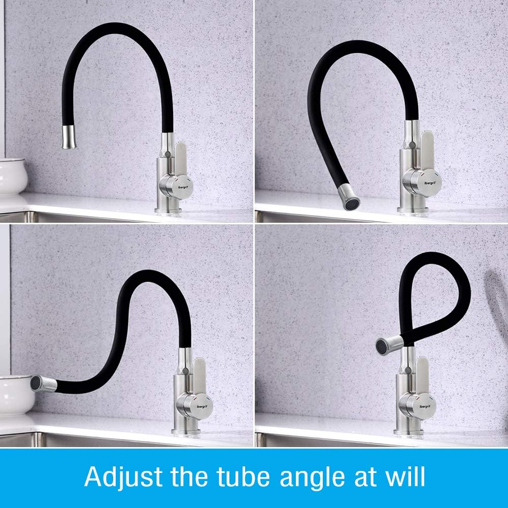 M22119-2 Wasserhahn mit flexiblem Auslauf, Schwarz