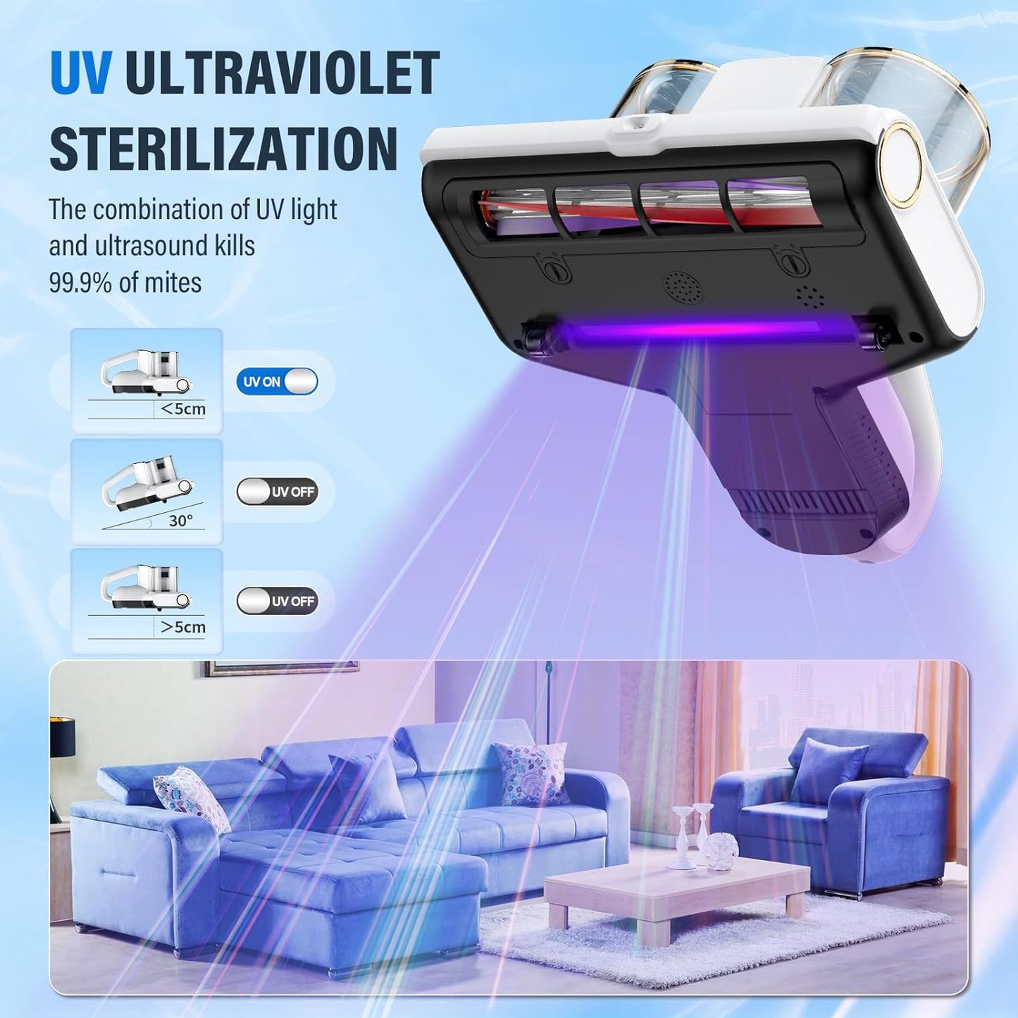 Milbensauger mit UV-Licht und Ultraschall