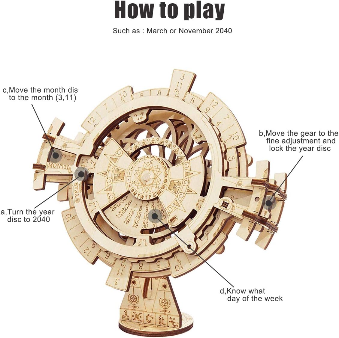 Perpetual Calendar 3D-Holzbausatz, Perpetual Calendar