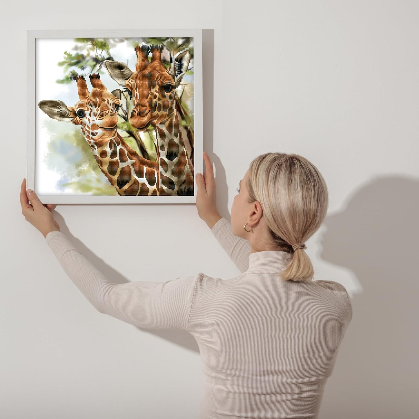 DD8.017 Diamond Painting Set Giraffen, Giraffen Groß & Zart