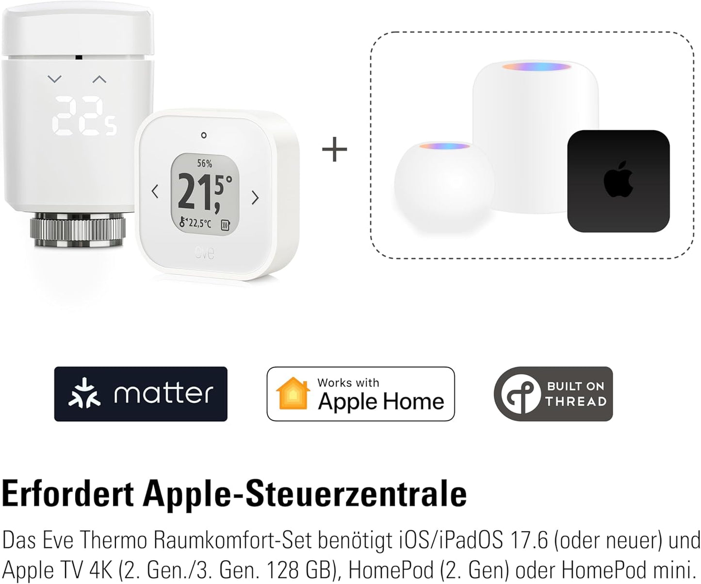 Thermo Raumkomfort-Set für 1 Heizkörper, Eve Raumkomfort-Set (Matter)
