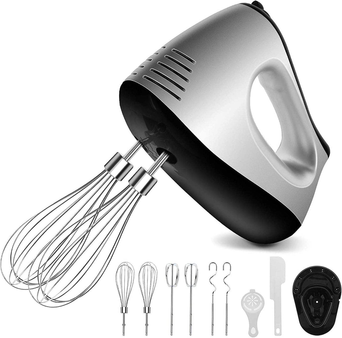 Handmixer mit Zubehör-Set, Silbergrau