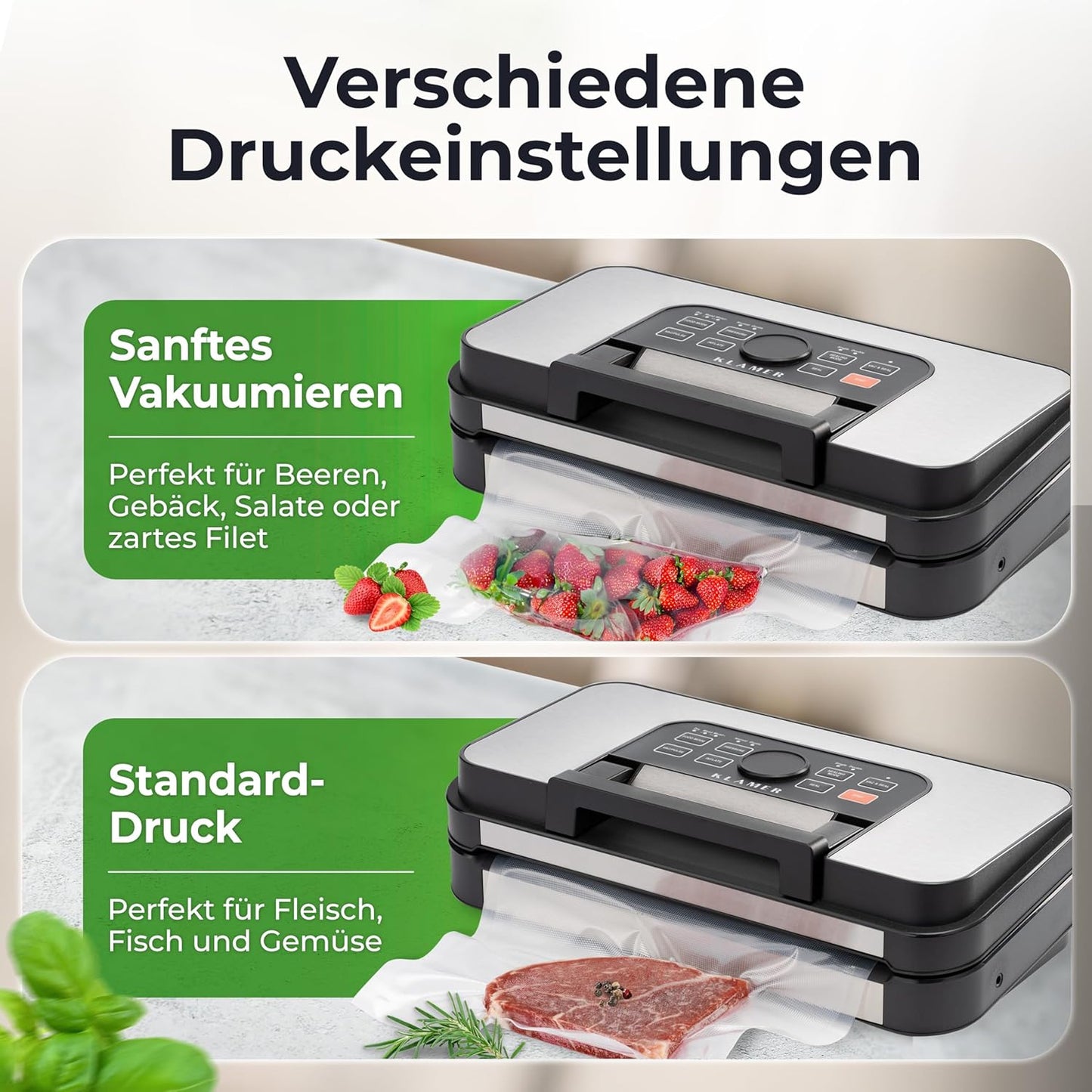 Vakuumiergerät Pro 125 mit doppelter Versiegelung, Vakuumierer Pro 125