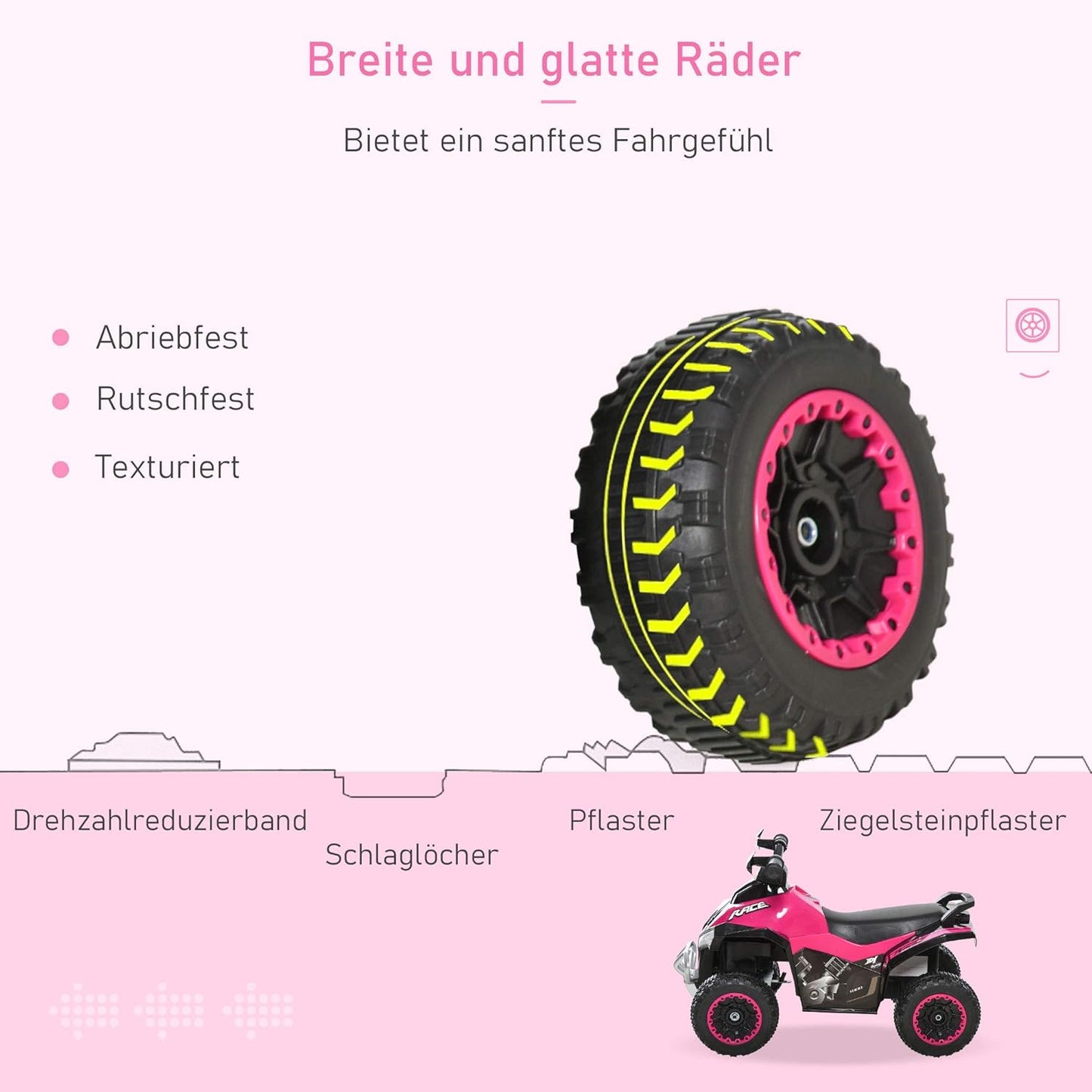 Rutscherfahrzeug mit Licht und Musik, Rosa