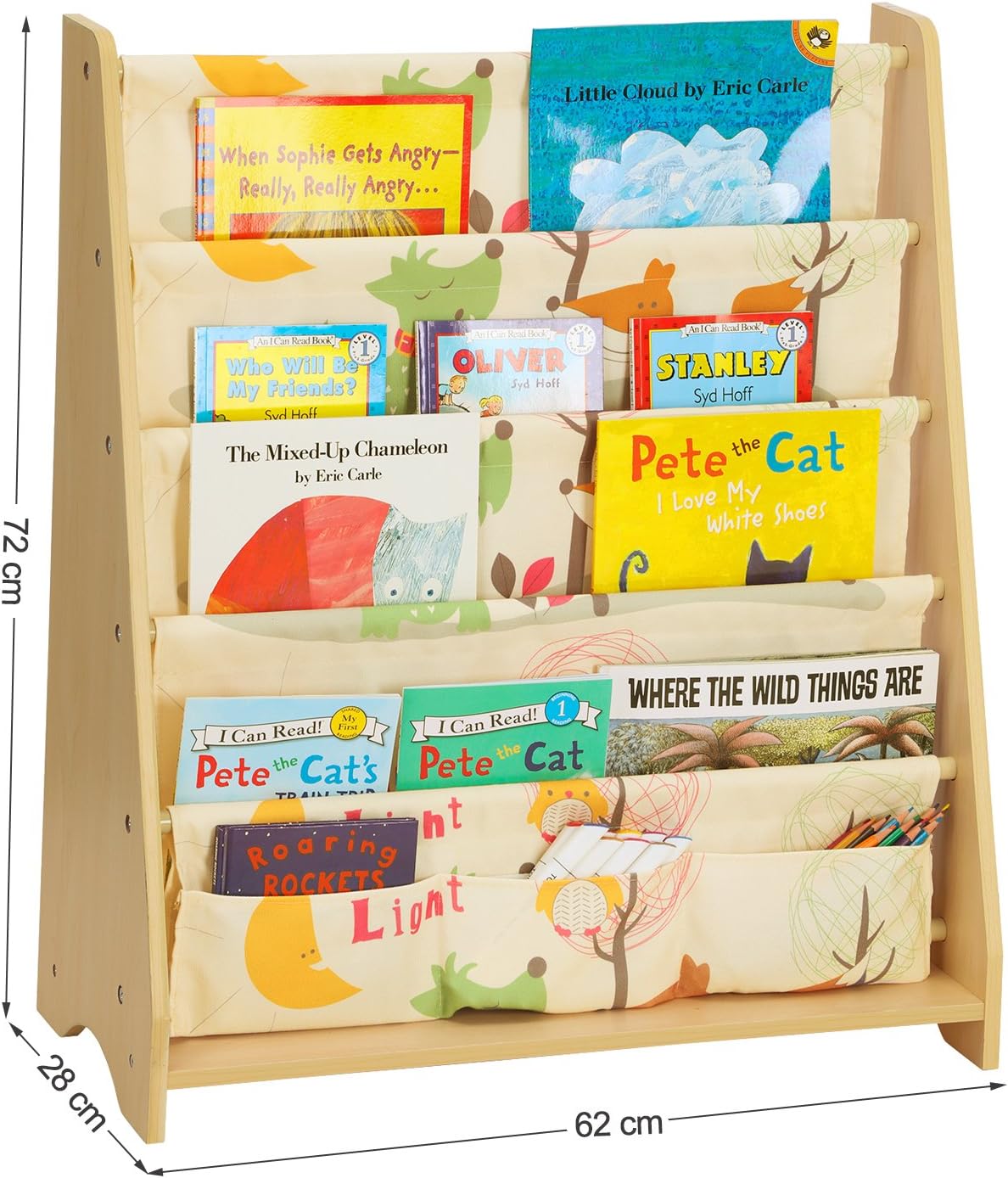 4-stöckiges Kinder-Bücherregal, Aufbewahrungssystem