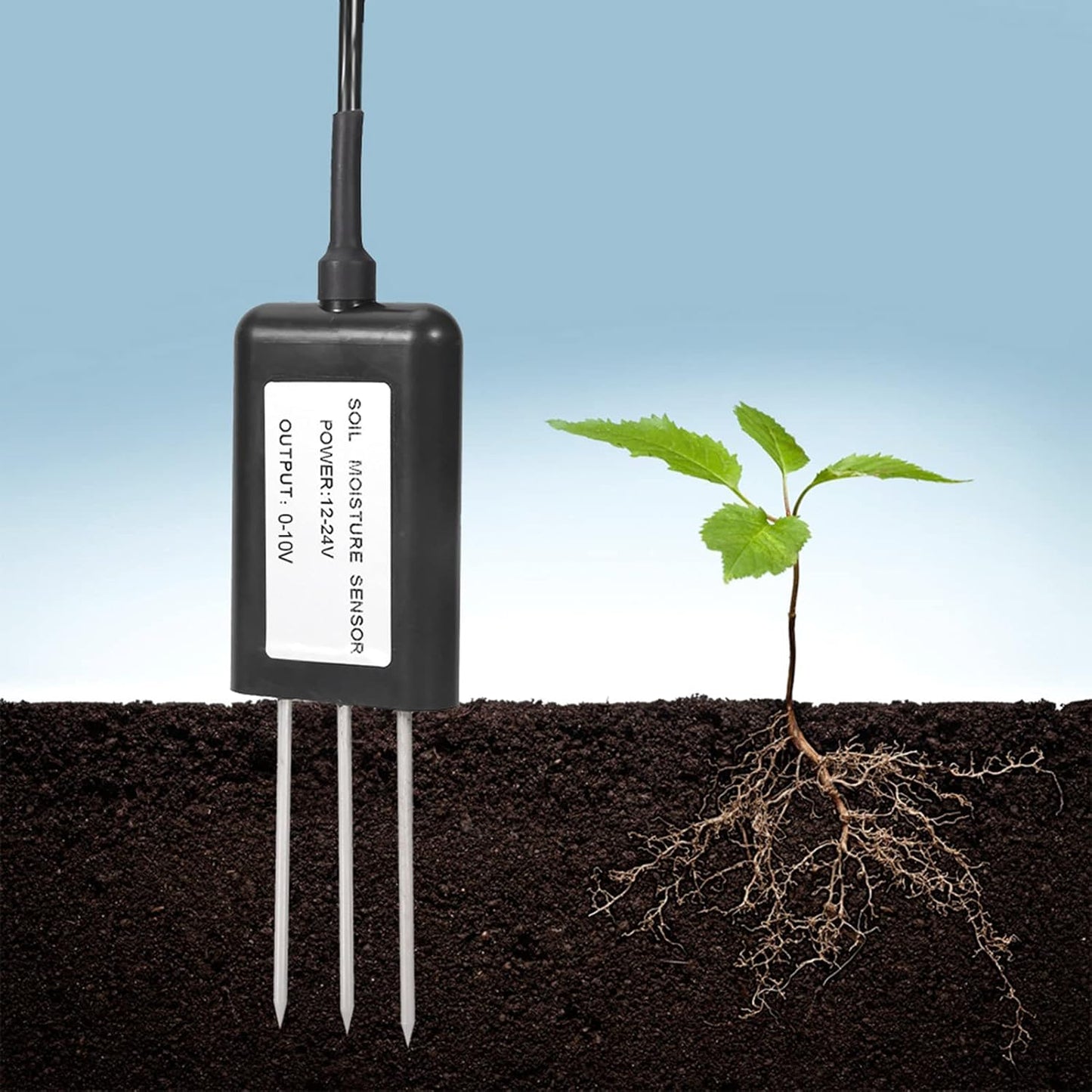 Bodenfeuchtesensor 0-10V mit Temperaturmessung