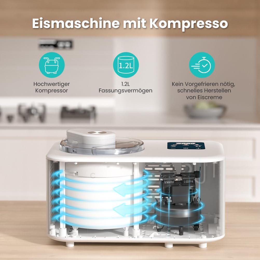 Eismaschine mit Rezeptheft