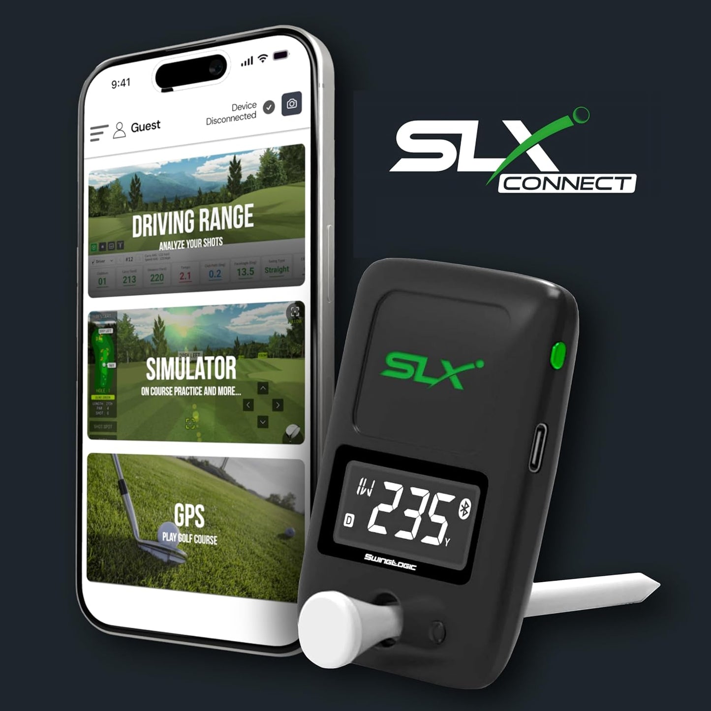 SLX Hybrid Mini Golf-Launch-Monitor mit App-Unterstützung