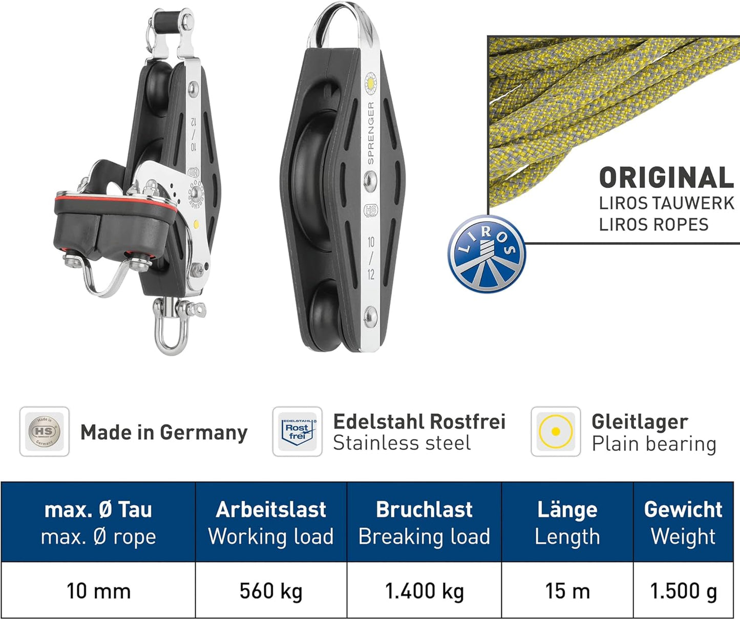 Komplette Grossschottaljen 10 mm