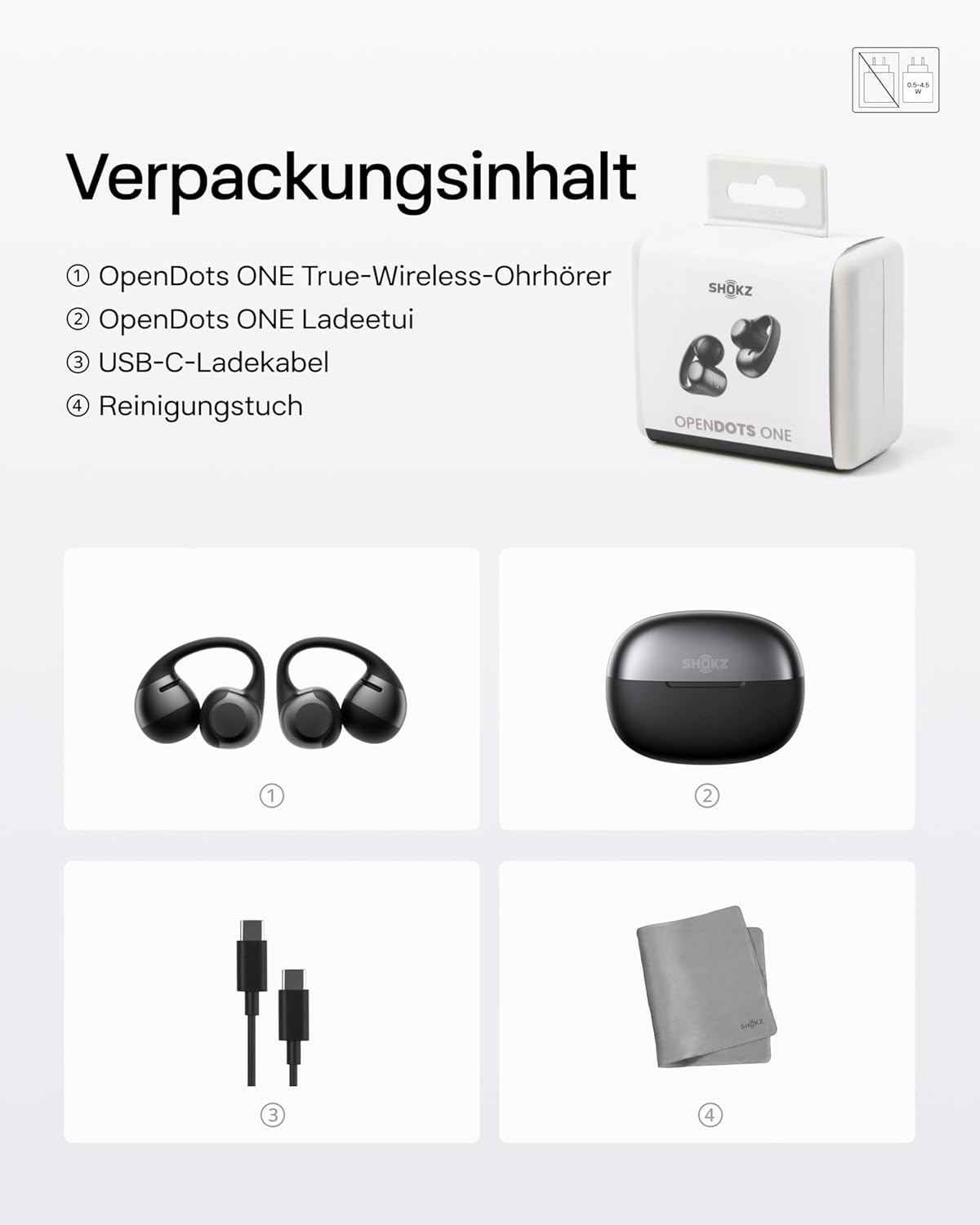 OpenDots ONE Open Ear Kopfhörer, Schwarz