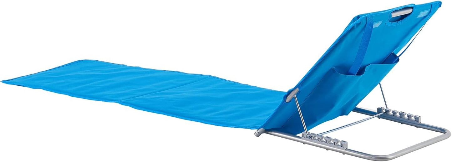 Strandmatte 2er-Set mit verstellbarer Rückenlehne, Blau