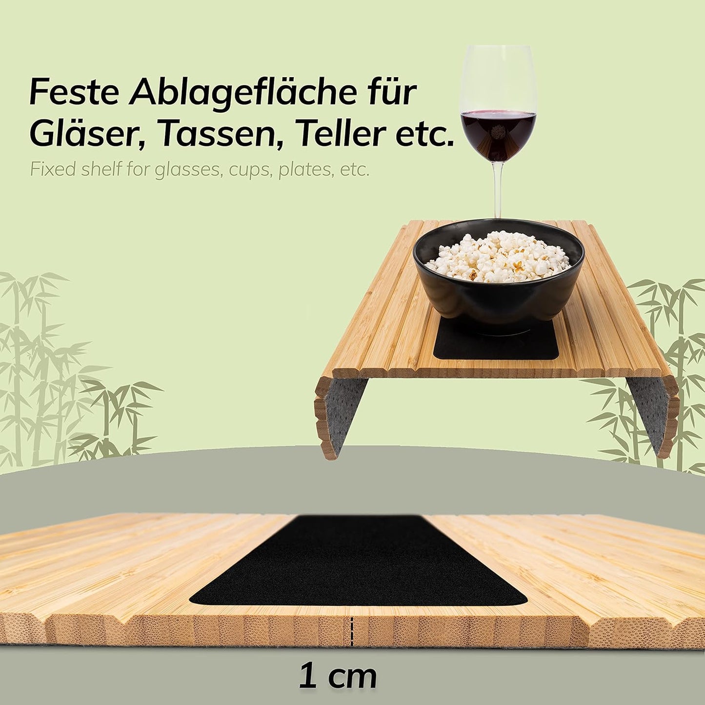 Sofatablett, Bambus mit Pad
