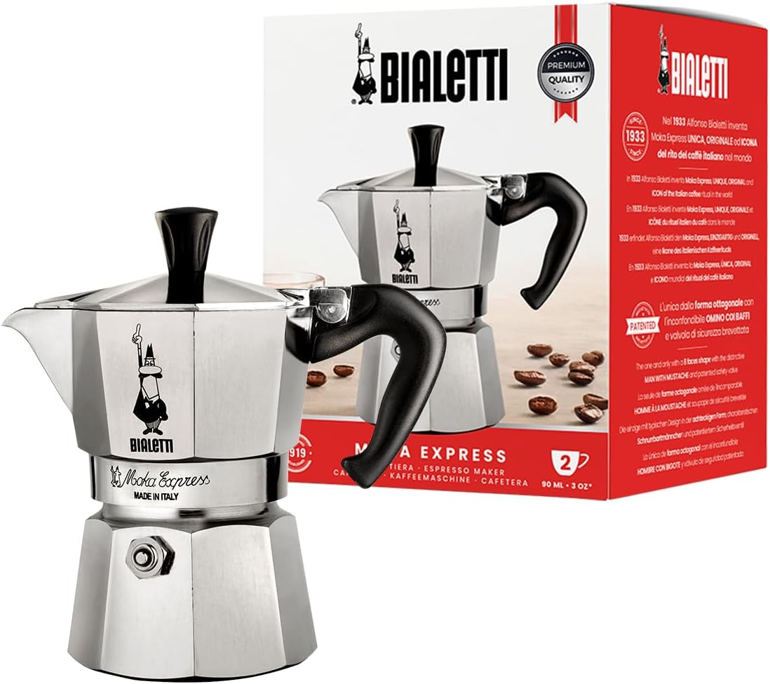 Moka Express Herdplatten-Kaffeemaschine, 2 Tassen