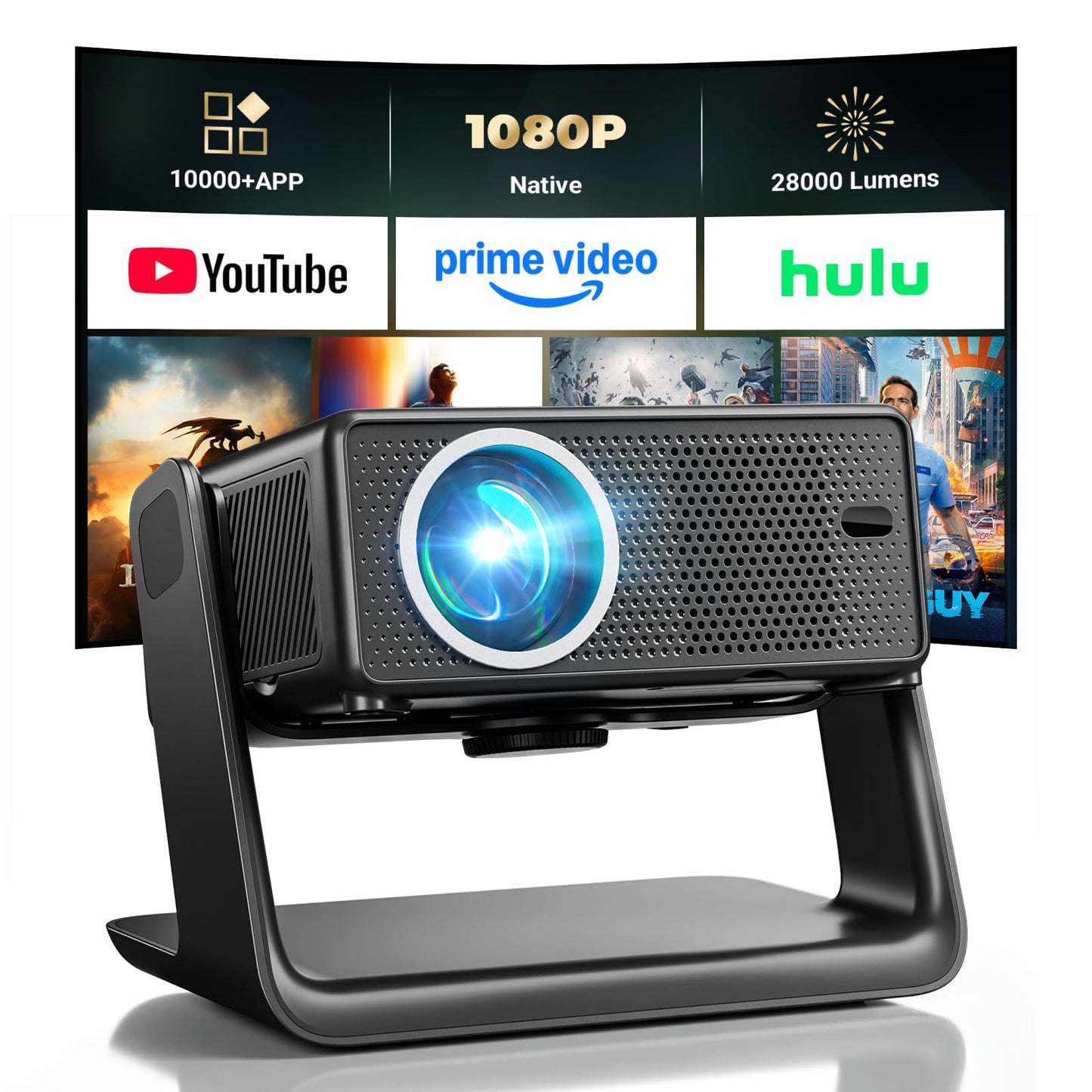 Smart Beamer AC201 4K mit Netflix-Unterstützung, Schwarz