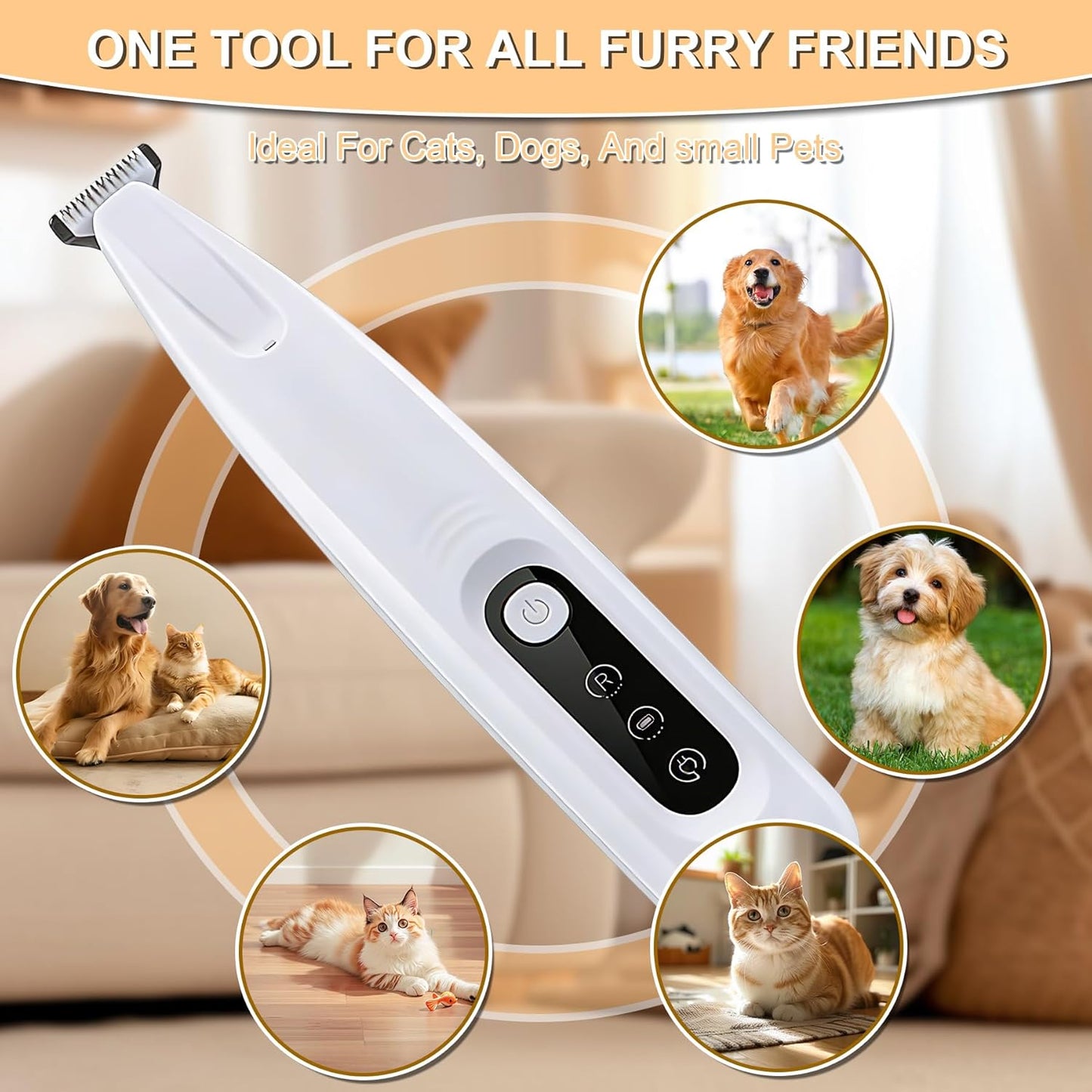 PawTrim Pro Pfotentrimmer F6-02 mit LED-Licht, kabellos, F6-02