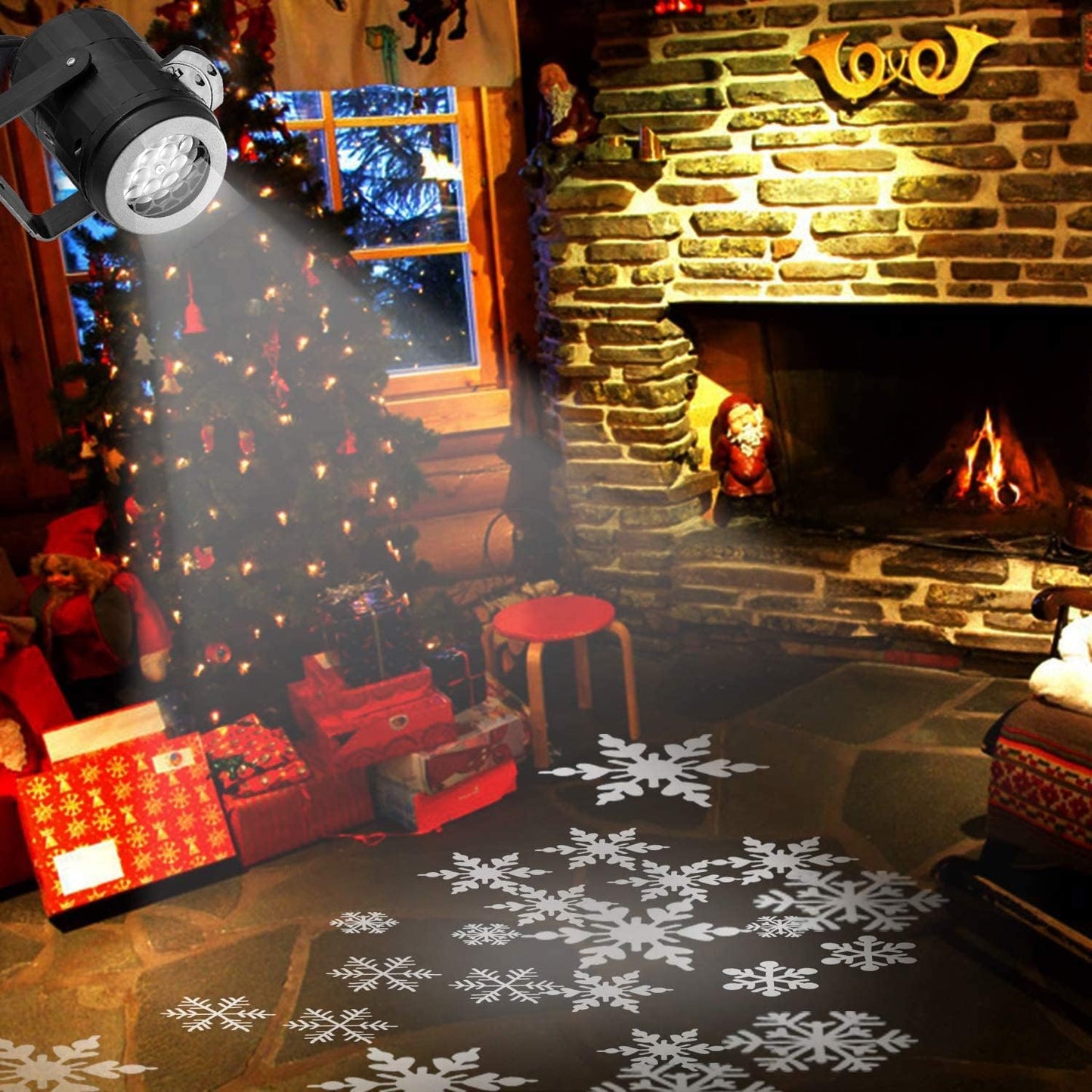 Weihnachtsprojektor mit Schneeflocken