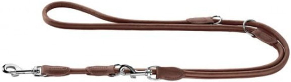 Verstellbare Hundeführleine, rundgenäht, 200 cm, 1,0 x 200 cm braun