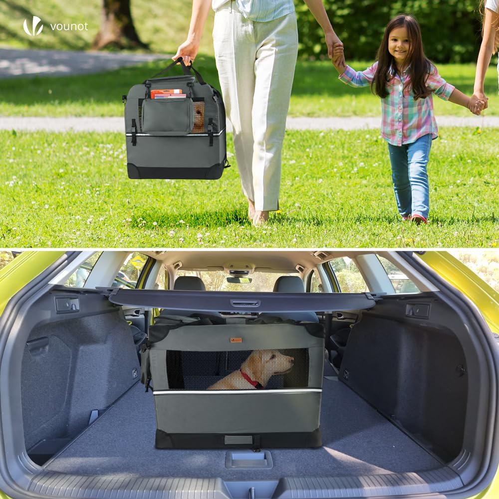 Faltbare Transporttasche für Hunde, L 60 x B 44 x H 44 cm Grau
