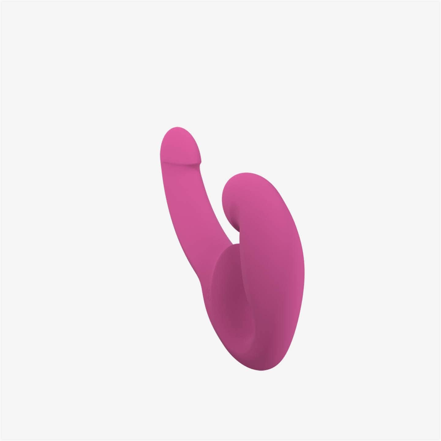 Strapless Doppeldildo SHARE LITE aus Silikon, Blackberry