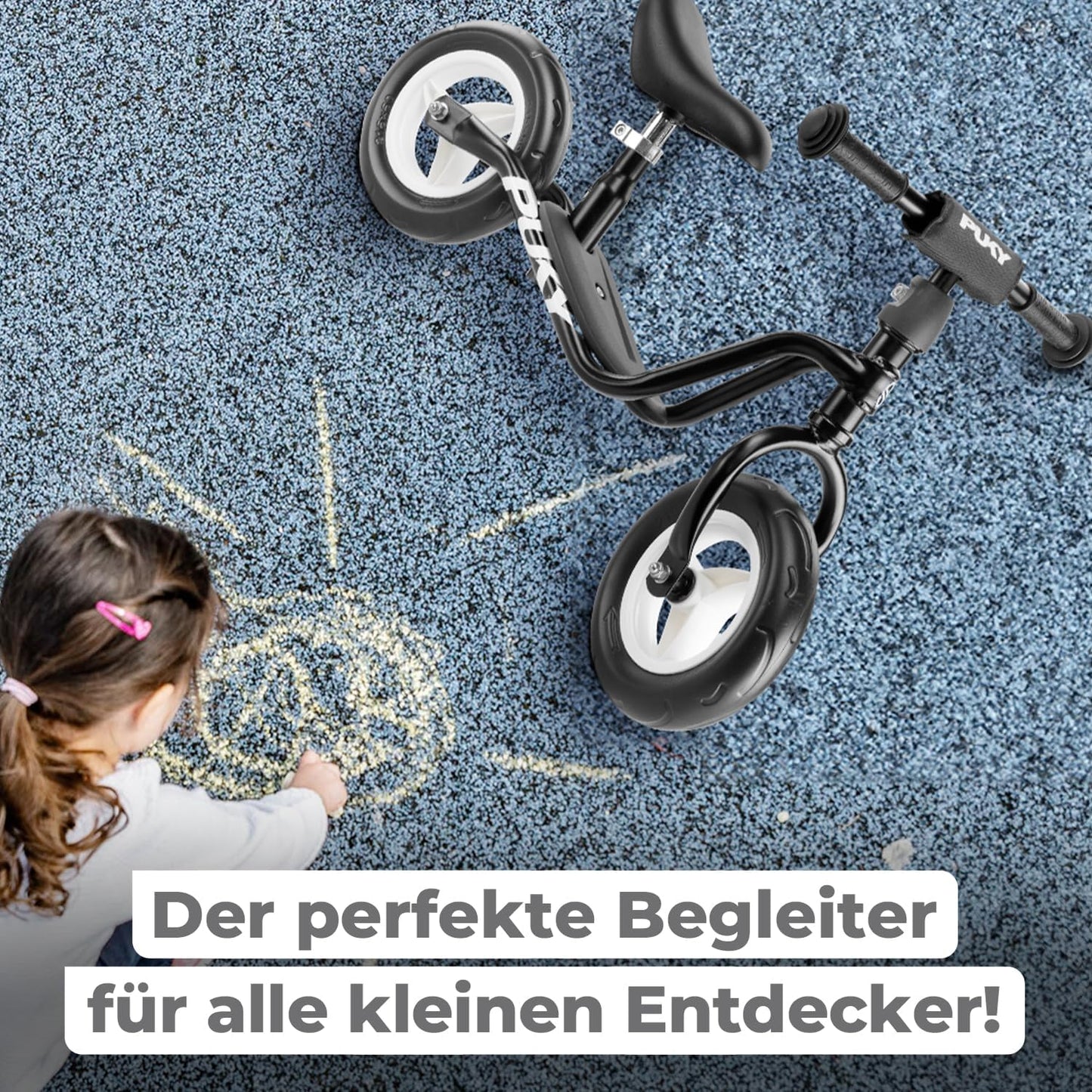 Laufrad LR M mit Trittbrett, Schwarz