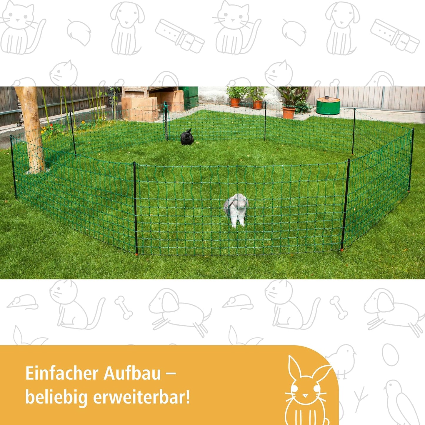 Kleintierzaun, Unisex, Kaninchen Netting einzelne Zinke 65cm - 12M Grün - Grün