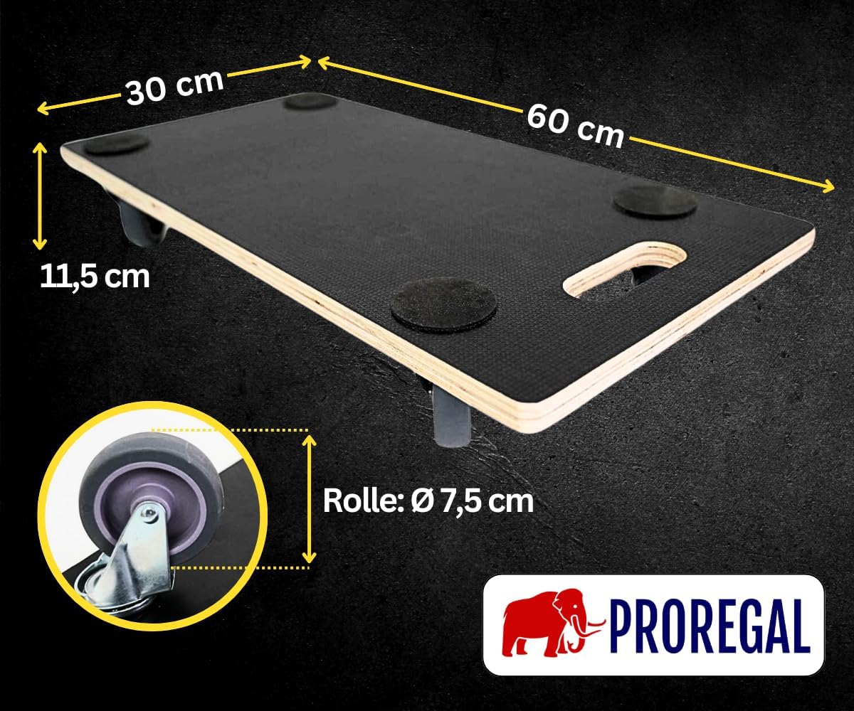 8-teiliges Profi Transportroller-Set Hercules, rutschfest, 8 Stück - 30x60cm Transportroller
