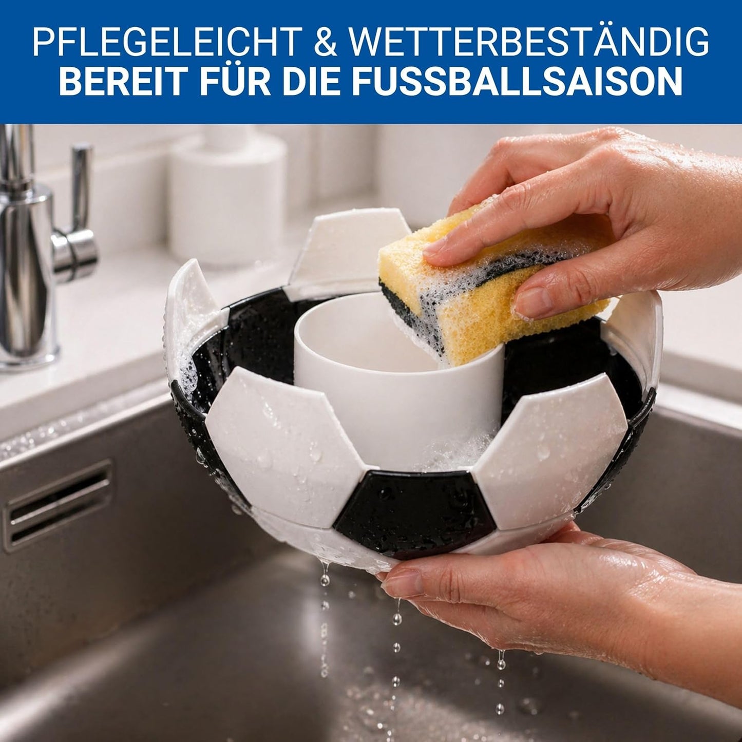 Snackbox Victory im Fussball-Design, Schwarz/Weiss