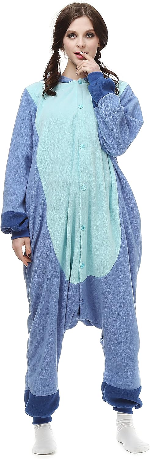 Stitch Onesie Cosplay, M Blau Stich