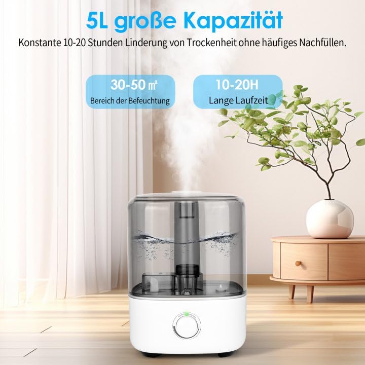 Ultraschall-Luftbefeuchter mit Top-Fill und 360° Düse