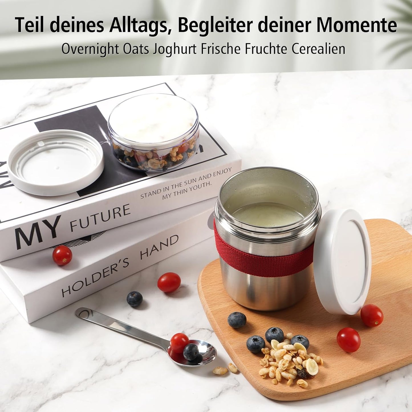 Müslibecher to Go mit Löffel