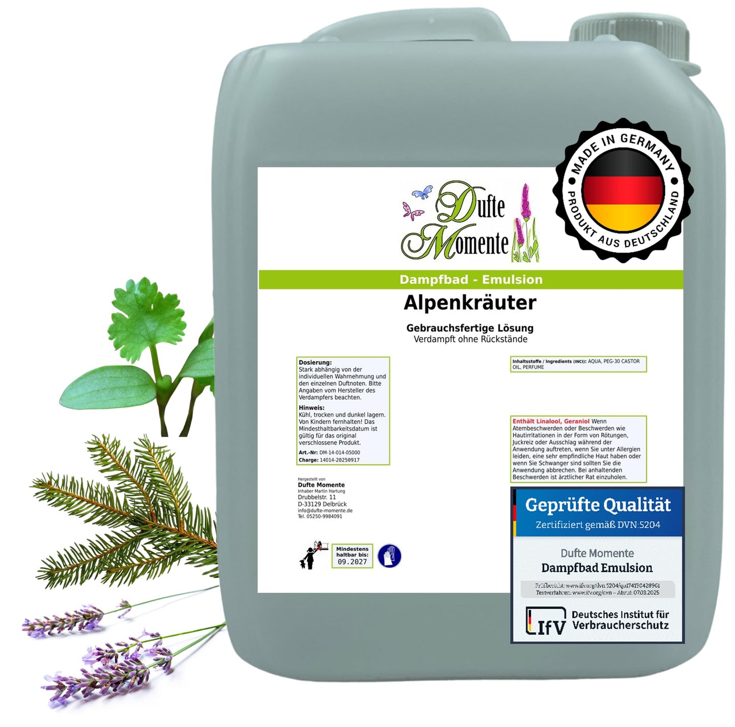 Dampfbad-Emulsion Alpenkräuter, 5 Liter