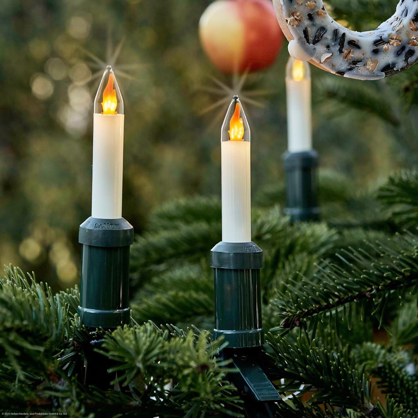 20 LED Weihnachtsbaum Kerzen mit Flammeneffekt, 20 LED-Filament (+2Ersatz) / beleuchett 19m Mit Flammeneffekt
