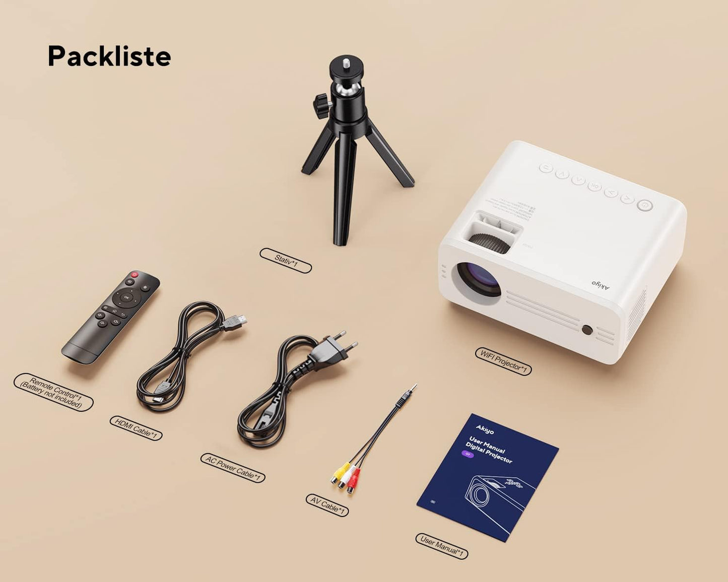 Full HD LED-Heimkino-Beamer mit WiFi & Bluetooth