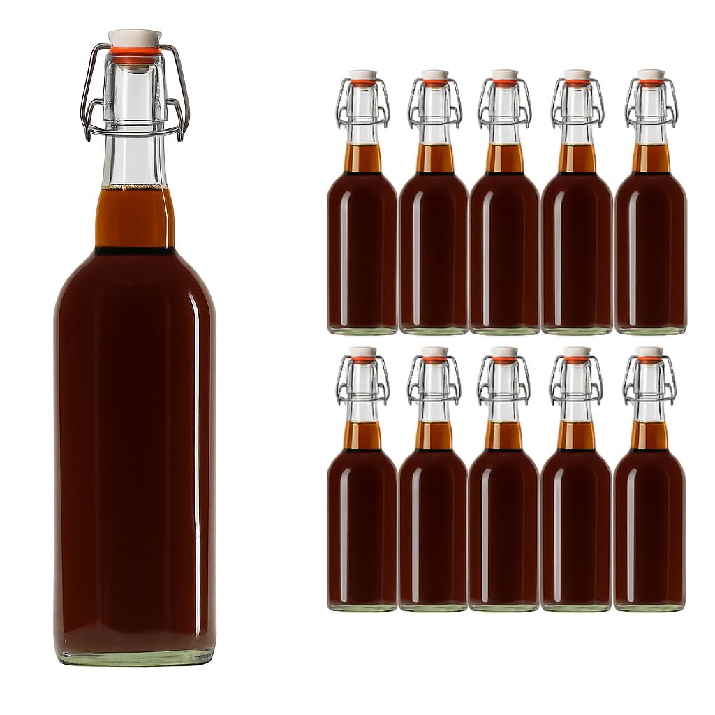 Leere Bügelflaschen 10er-Set, Weiss 750 ml 10
