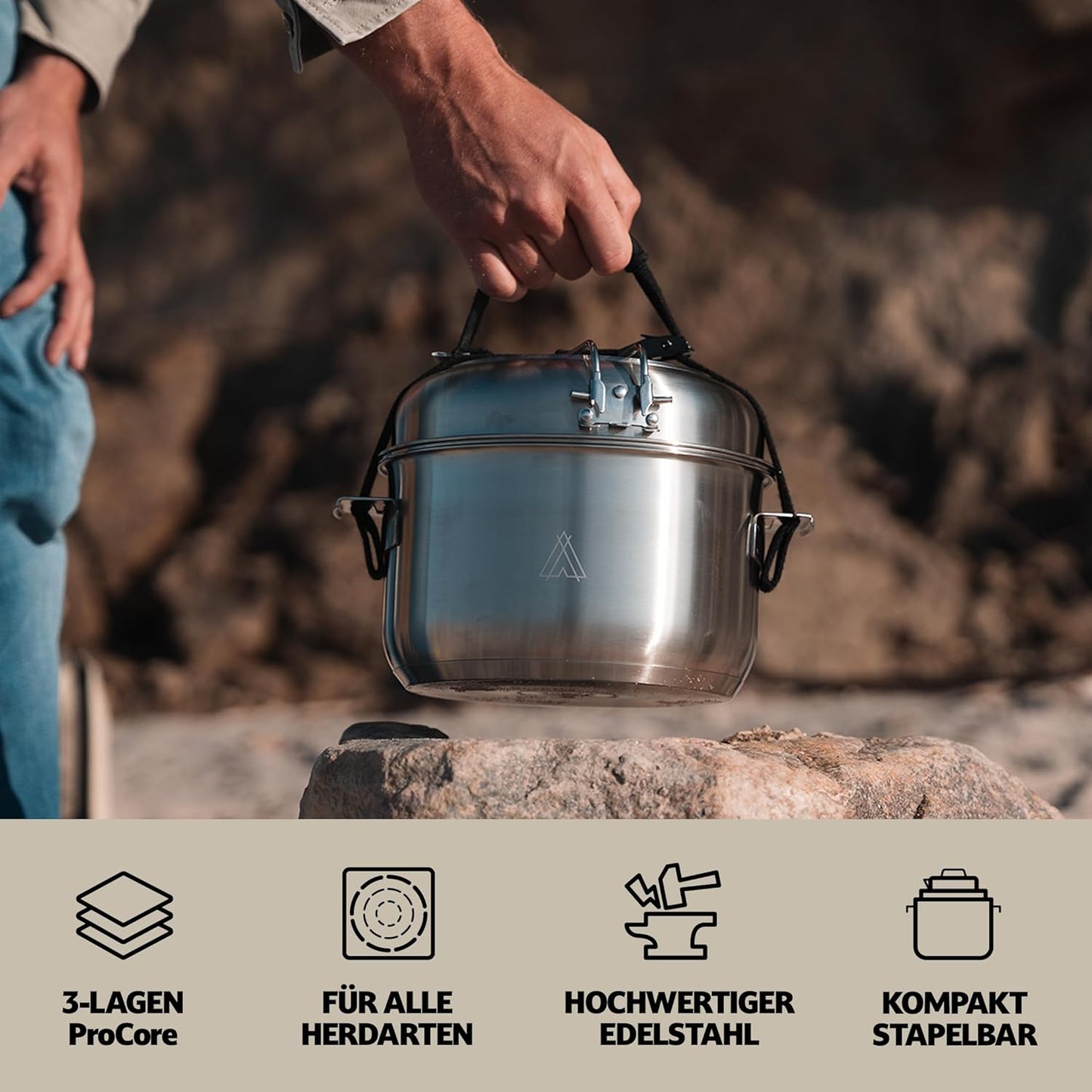 6-teiliges Camping Kochgeschirr-Set Enzo, 6-Teilig