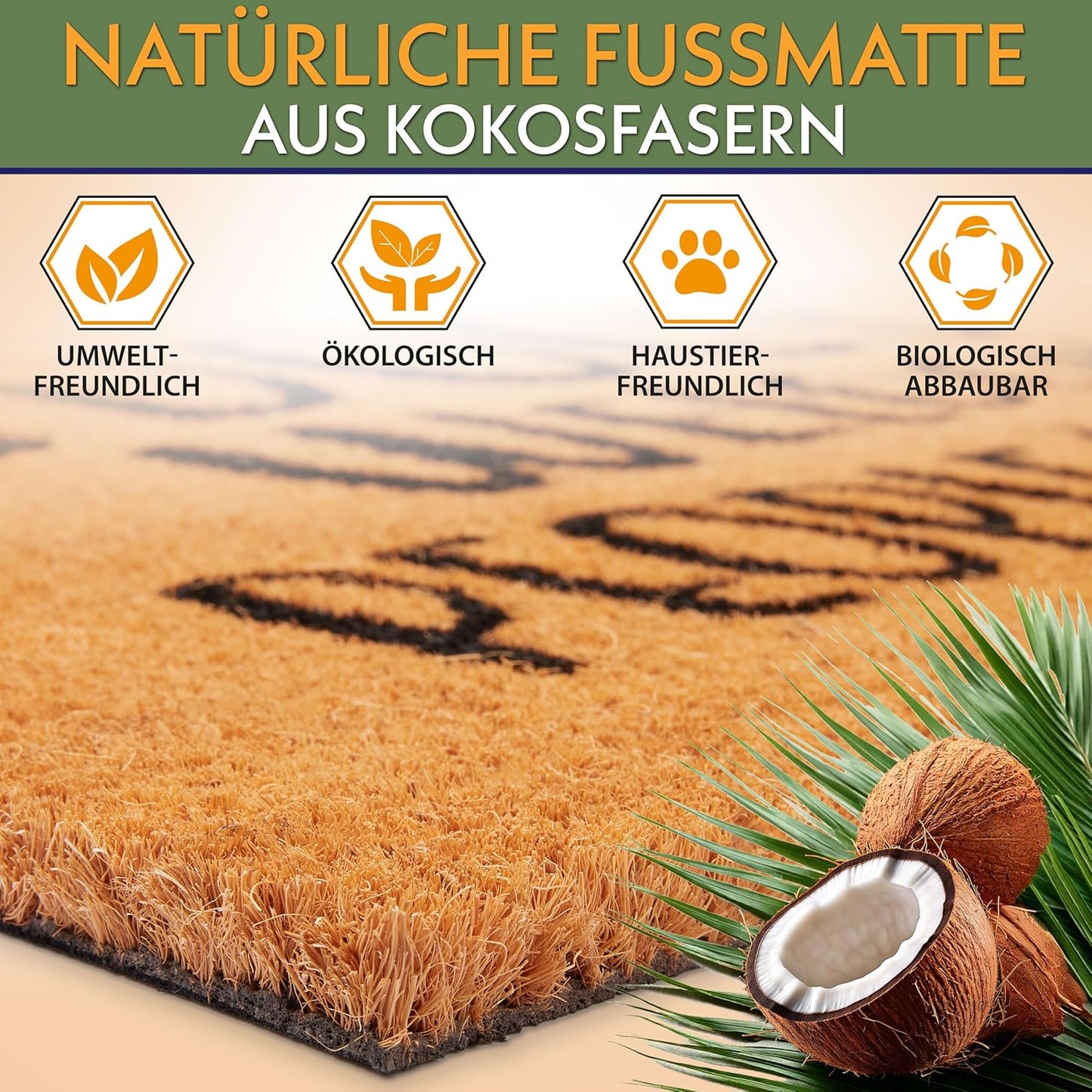 Antirutsch Fussmatte, Dogs Welcome - People Tolerated