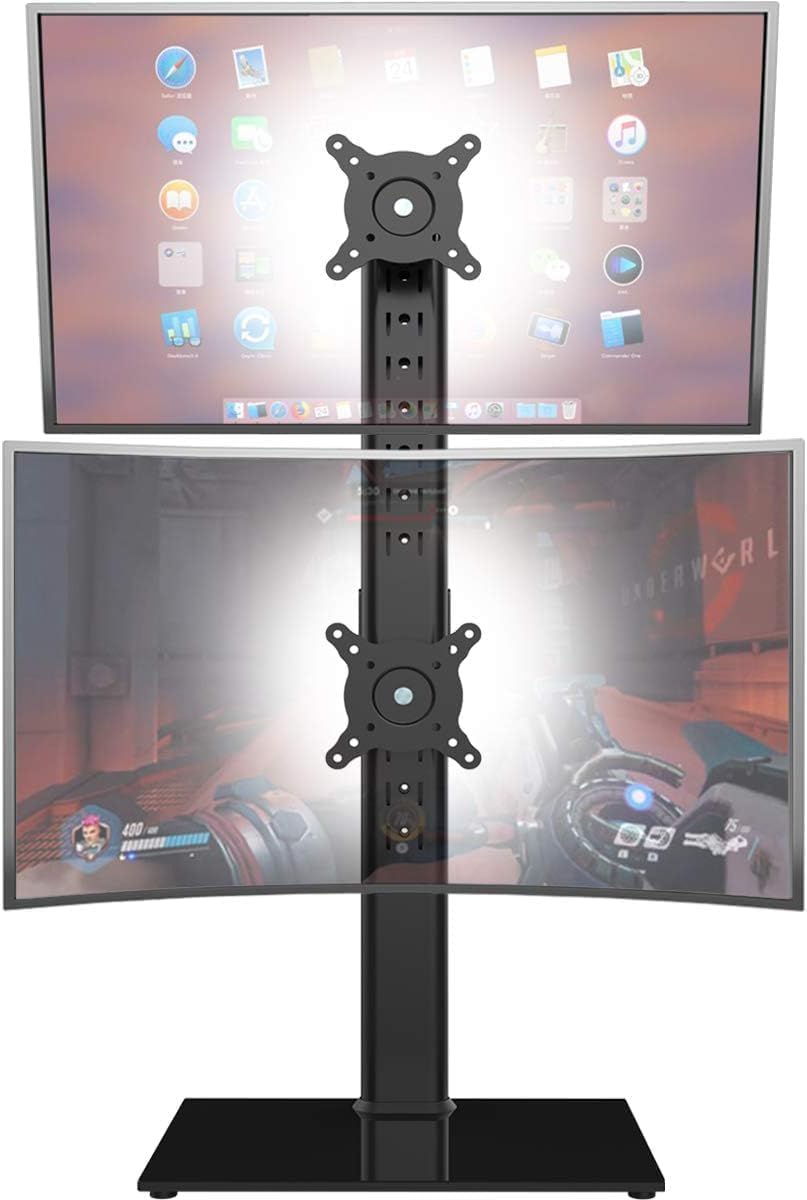 Vertikaler Dual Monitor Ständer für 13-34 Zoll Bildschirme, Schwarz