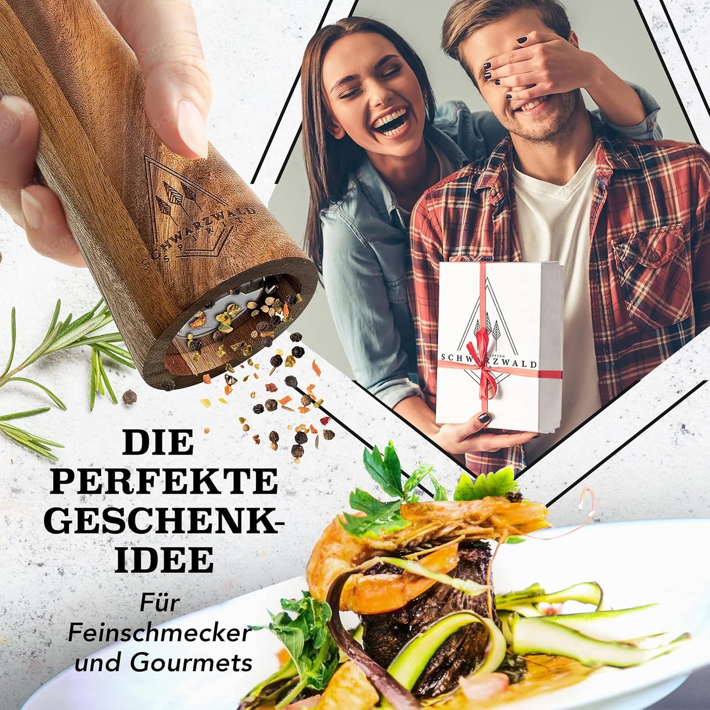 Salz- und Pfeffermühlen-Set mit Keramikmahlwerk, 25,5 cm