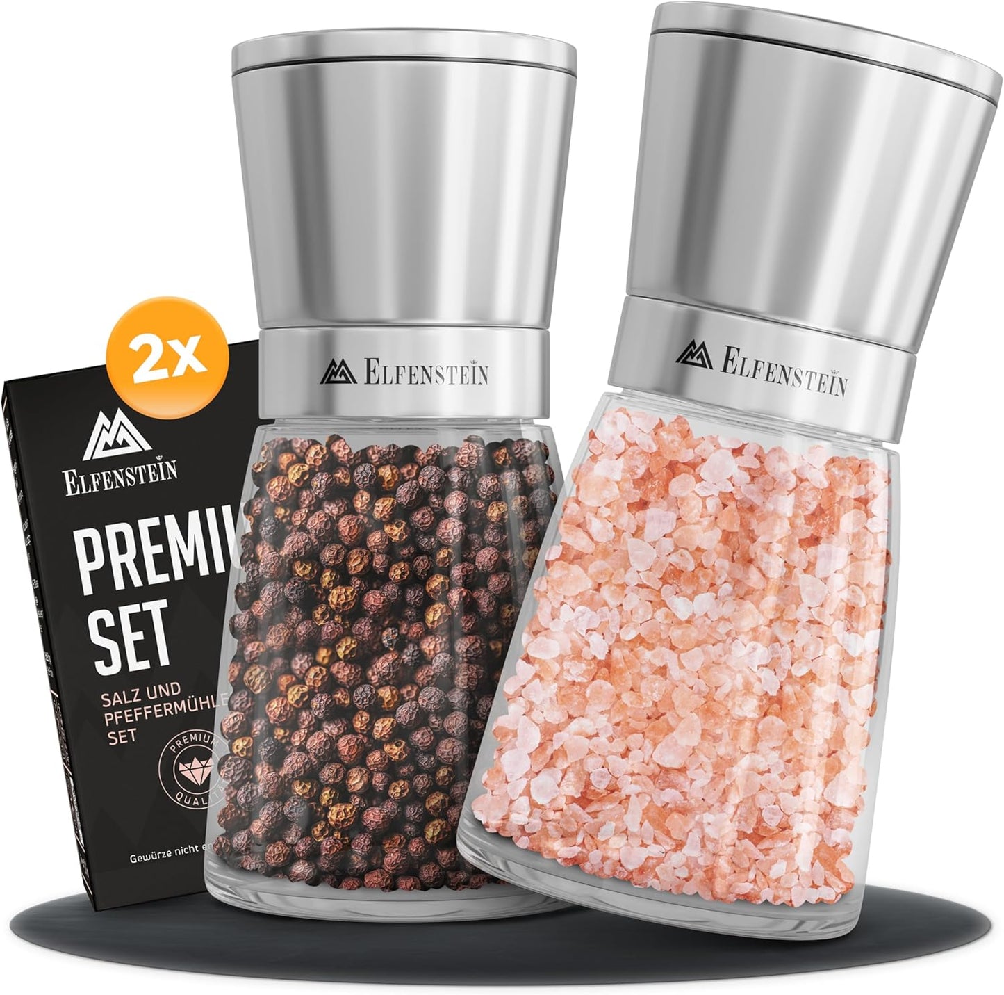 Salz und Pfeffermühlen-Set, Silber L