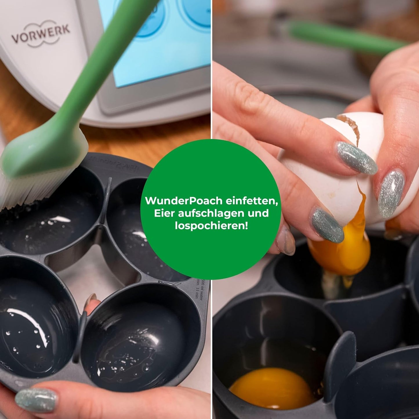 Pochiereinsatz für Thermomix, 4 Eier Kompatibel mit Tm & Mc