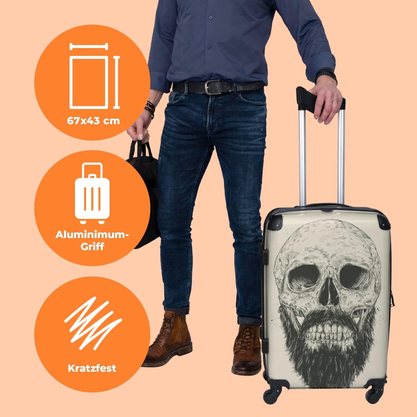 Grosser Reisekoffer mit 4 Rollen (90 Liter)