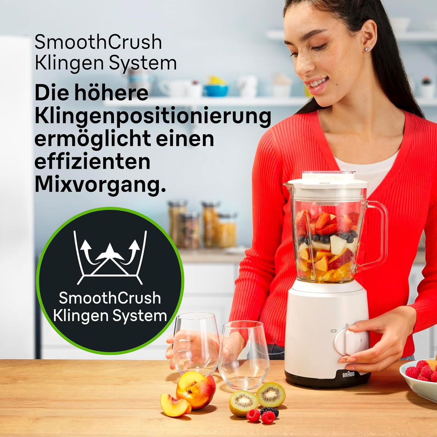 PowerBlend 1 JB 1050, Weiß Glas-Mixaufsatz