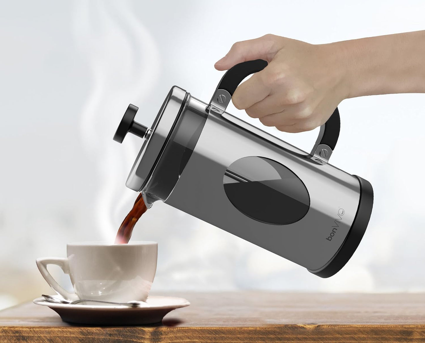 French Press Kaffeekanne, Silver 1000 ml