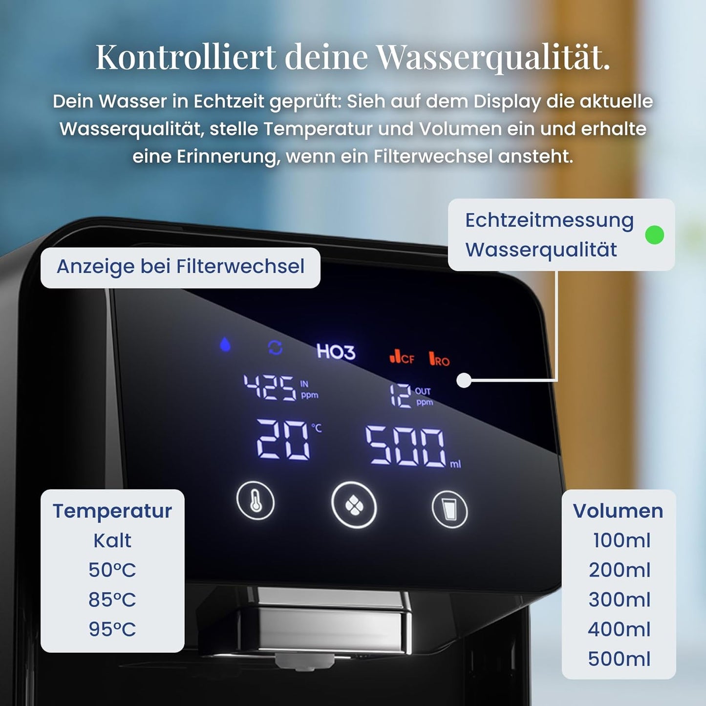 Osmose Trinkwasseranlage mit MicroShield Filtertechnologie, Schwarz