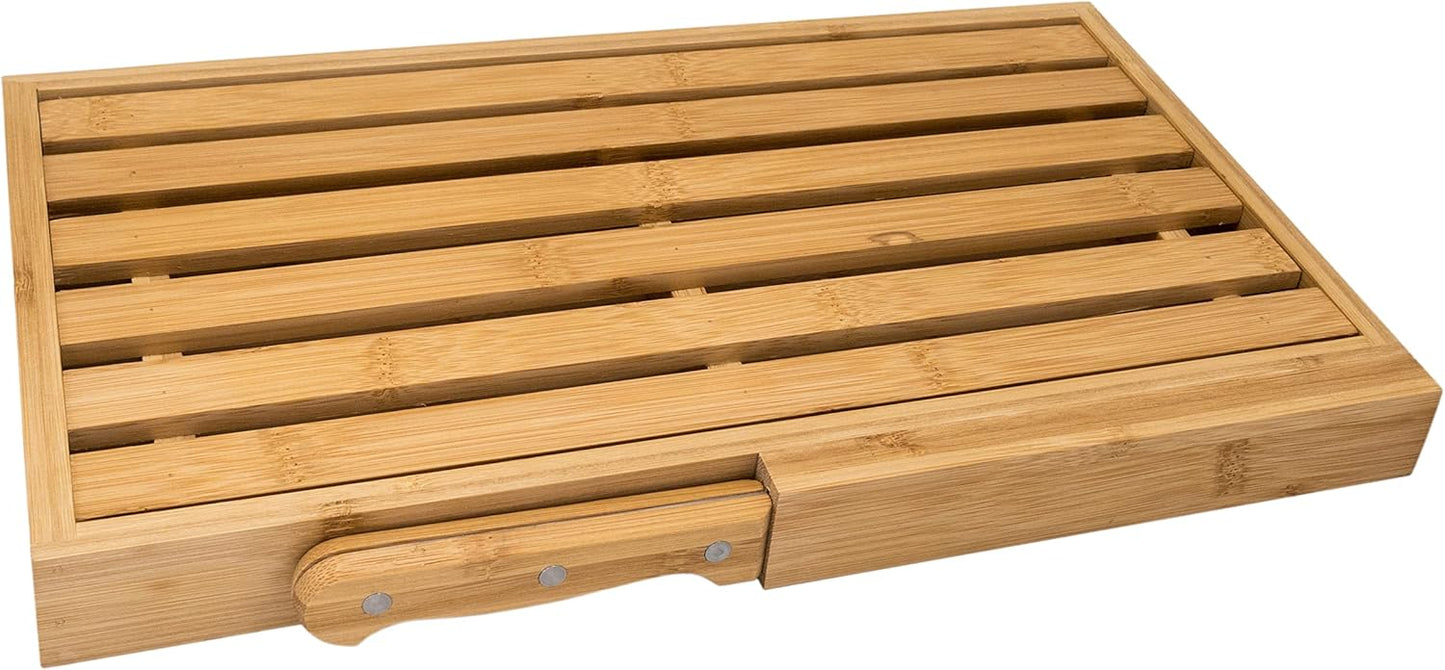 Brotschneidebrett mit Messer und abnehmbarem Gitter, Mit Messer