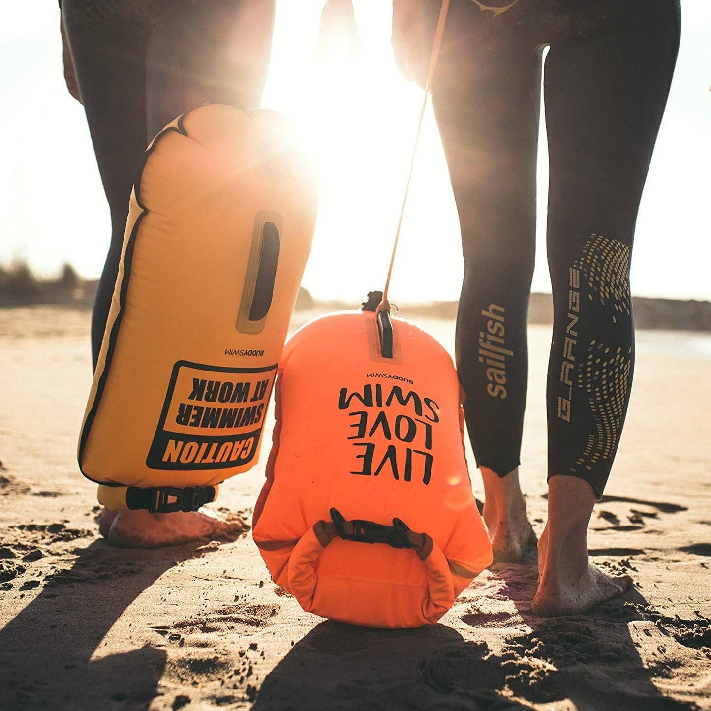 Schwimmboje mit Badekappe, Orange