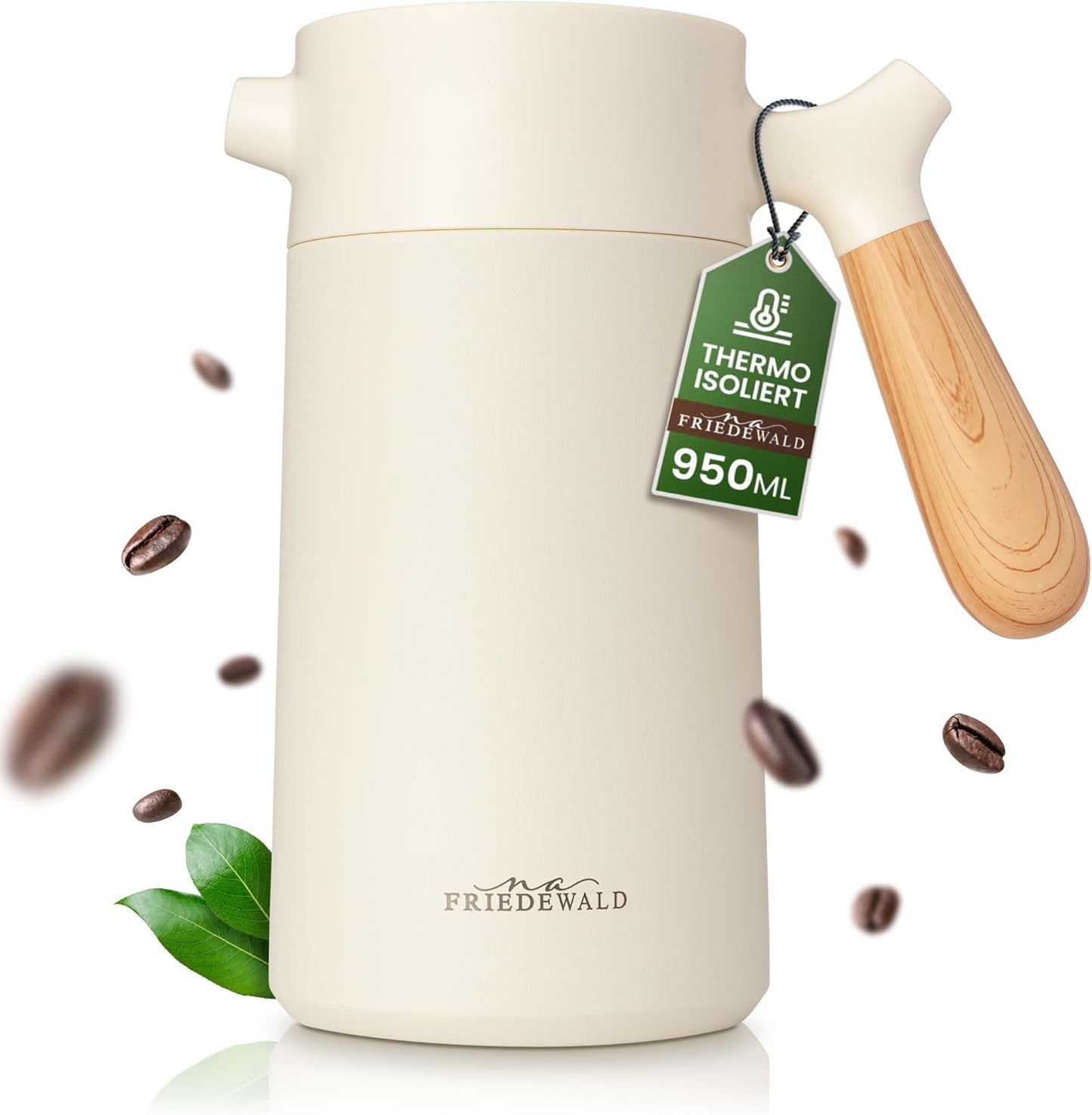Thermo French Press für Kaffee & Tee, Creme-beige