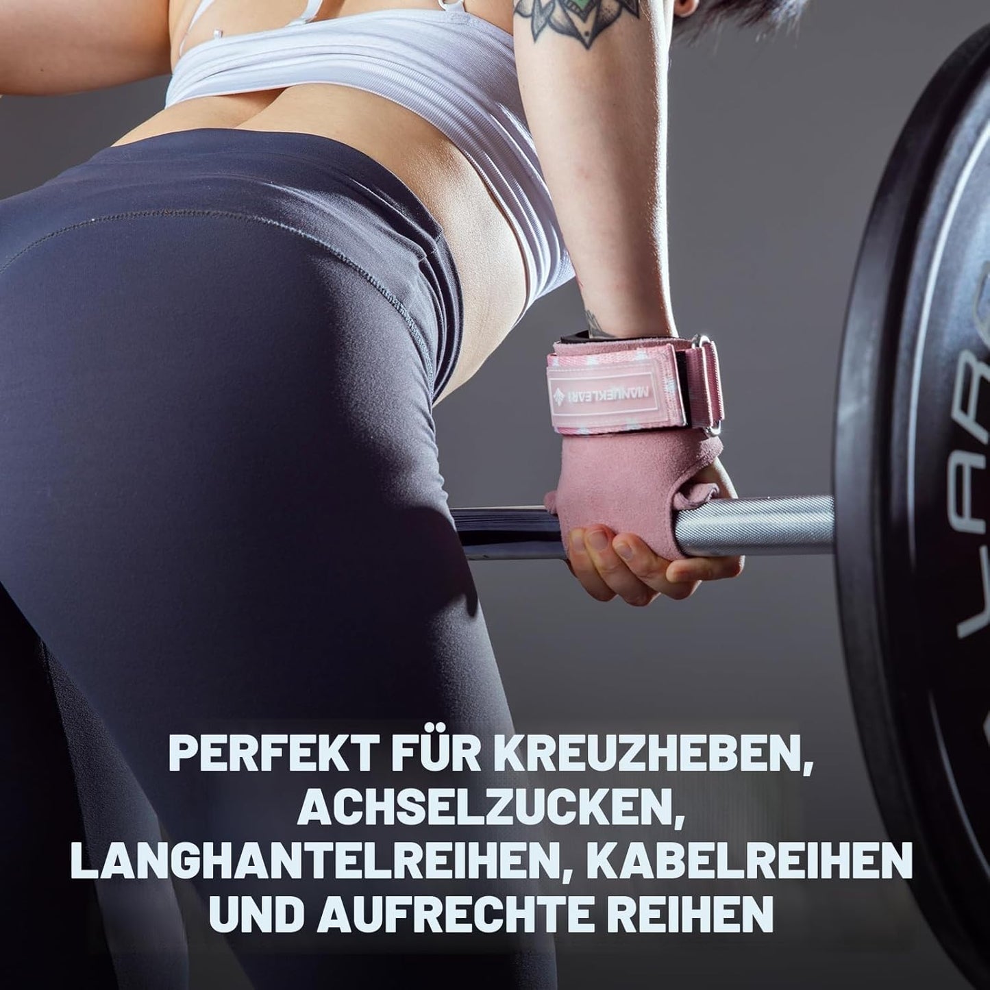 Gepolsterte Handgelenkbänder für Gewichtheben, Einheitsgrösse, Rosa