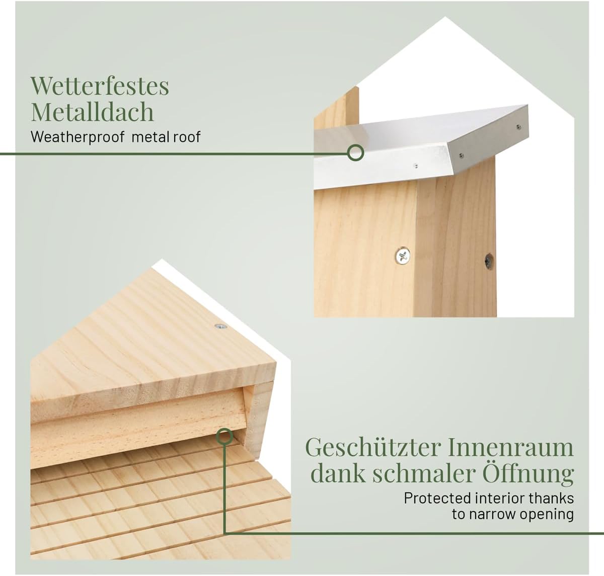 Fledermauskasten mit Metalldach, Fledermauskasten mit Metalldach