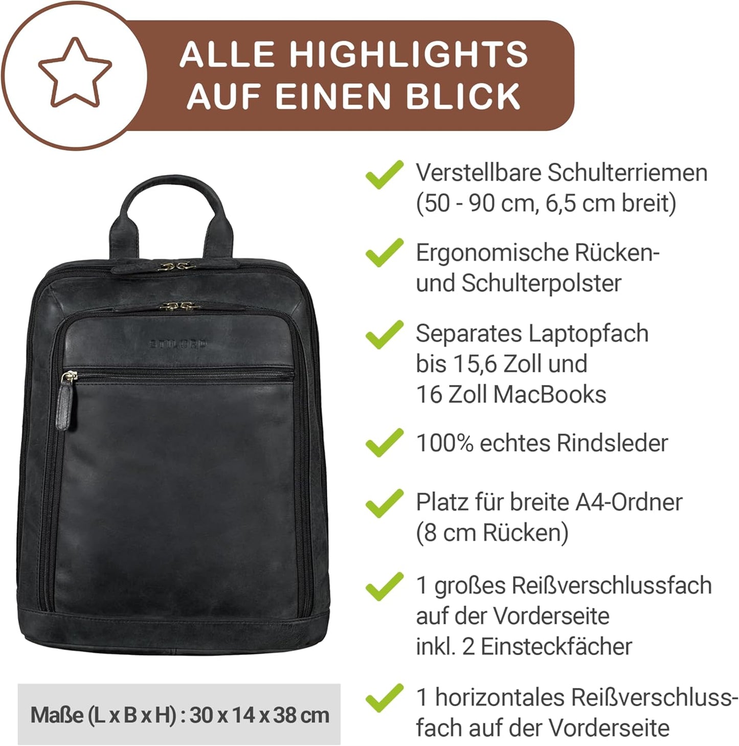 Watson Laptoprucksack, Anthrazit